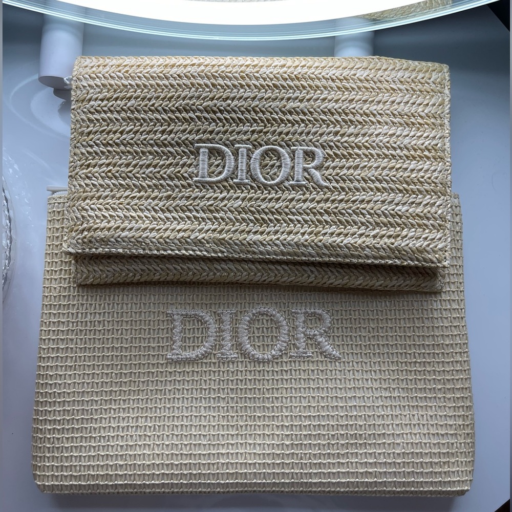 Dior Raffia Pouches